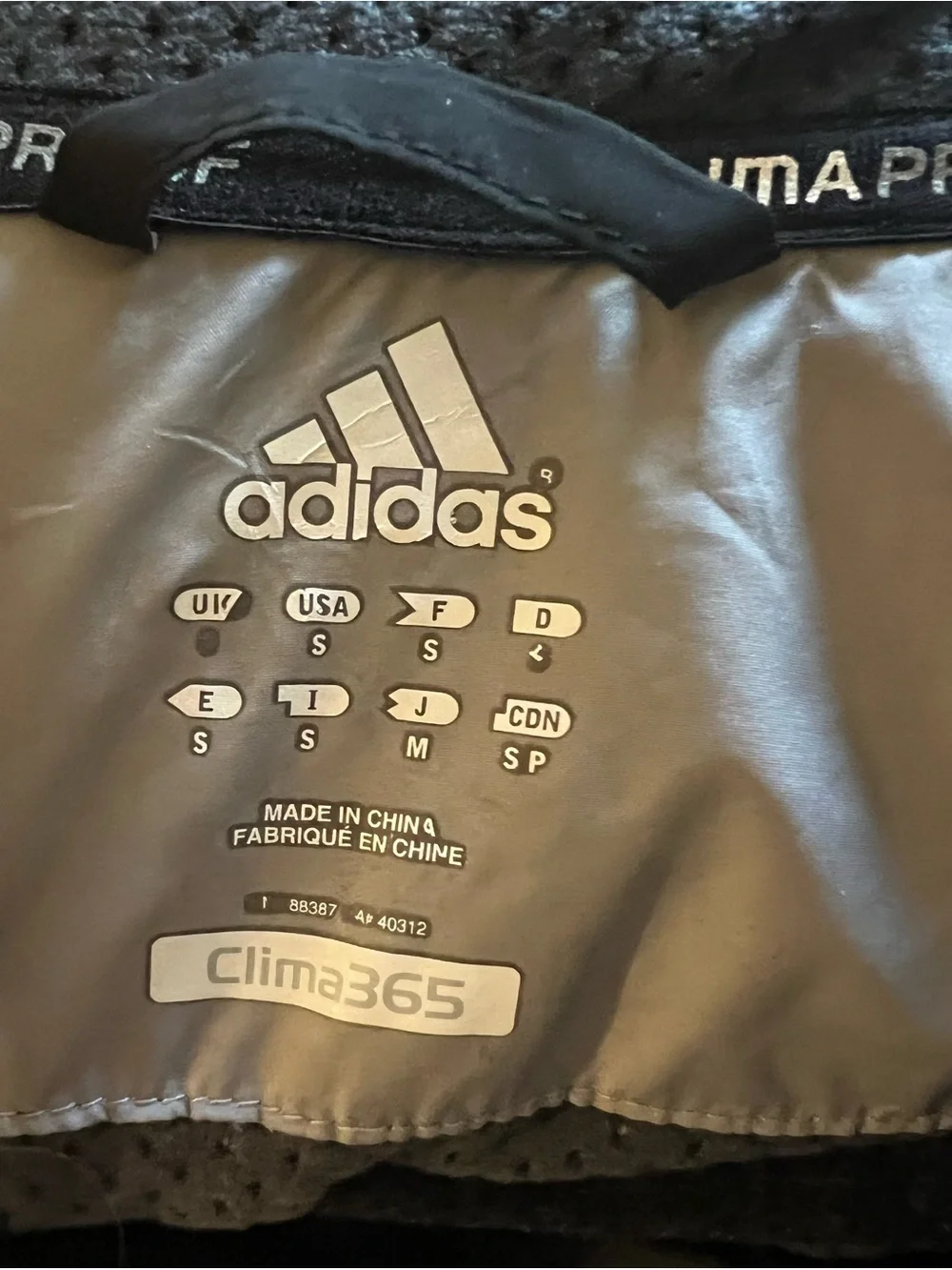 adidas Black Hooded Windbreaker with White Panels